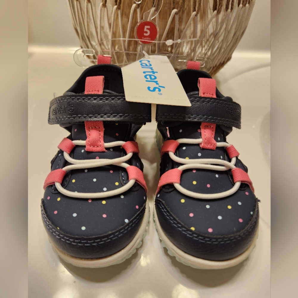 Carter's Toddler Navy Shoe with Polka Dots
